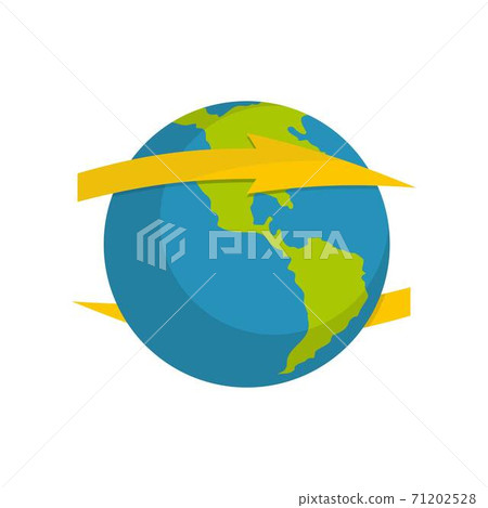 Wind on earth icon, flat style. Wind on earth icon, flat style. 71202528
