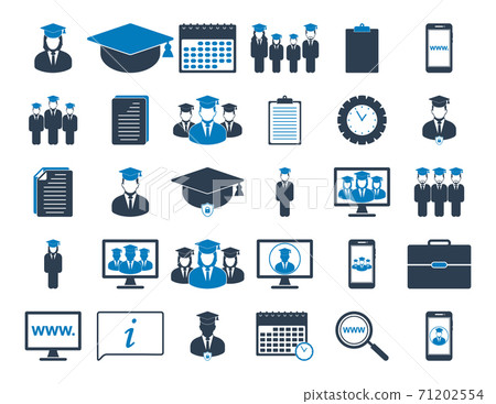 Education Icon set. Flat style vector EPS. - Stock Illustration ...