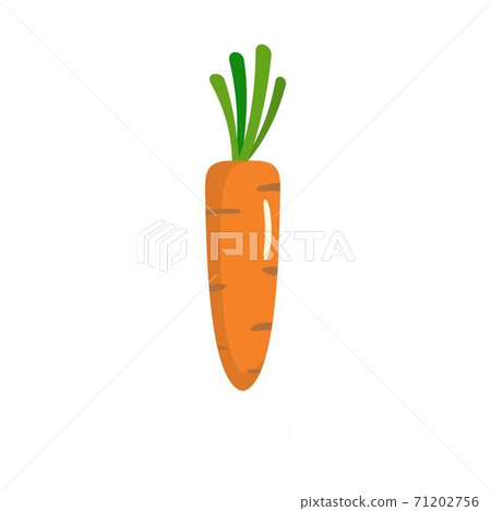 Carrot icon, flat style. Carrot icon, flat style. 71202756