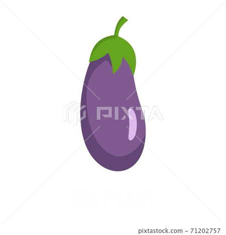 Eggplant icon, flat style. Eggplant icon, flat style. 71202757