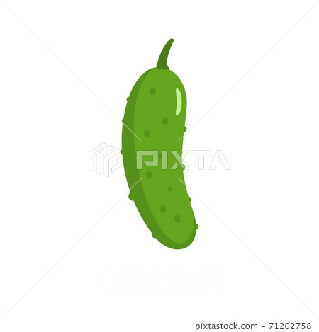 Cucumber icon, flat style. Cucumber icon, flat style. 71202758