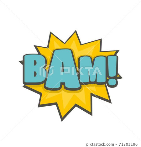 Comic boom bam icon, flat style 71203196