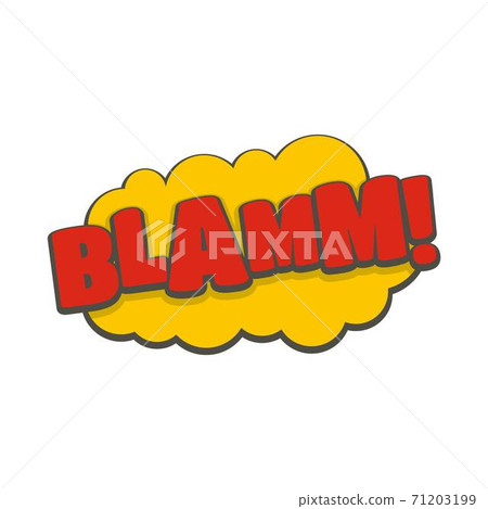 Comic boom blamm icon, flat style 71203199