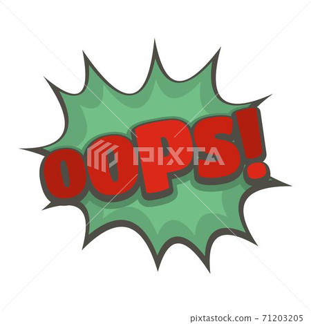 Comic boom oops icon, flat style 71203205