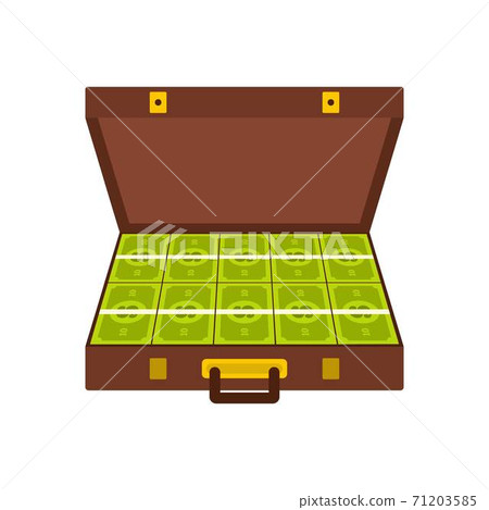 Suitcase money icon, flat style Suitcase money icon, flat style 71203585