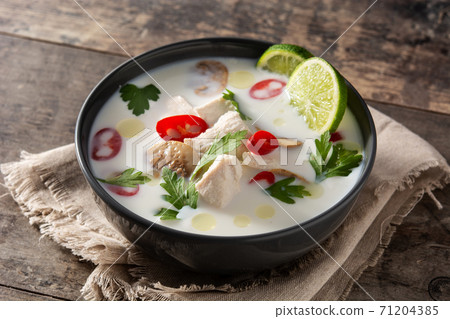 Traditional Thai food Tom Kha Gai in bowl Traditional Thai food Tom Kha Gai in bowl 71204385