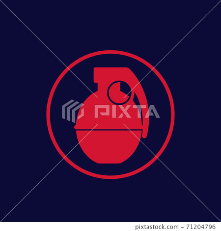 grenade vector icon in circle 71204796