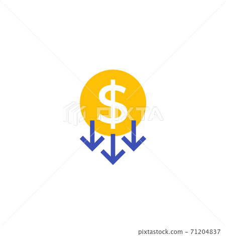 reduce costs, price reduction flat icon reduce costs, price reduction flat icon 71204837