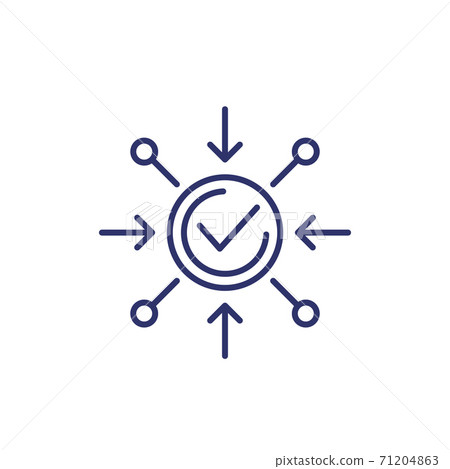 positive impact icon on white, line 71204863