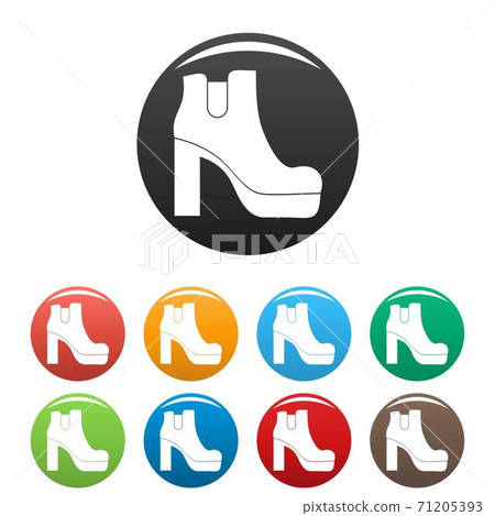 Woman shoes icons set collection circle-插圖素材 [71205393] - PIXTA圖庫