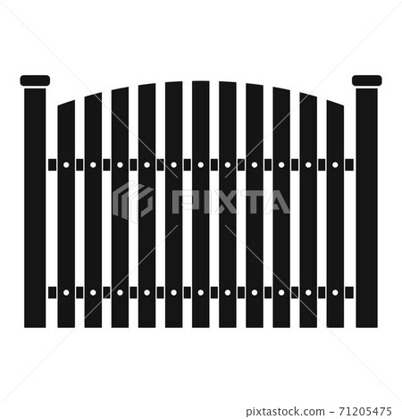 Wooden fence icon, simple style. Wooden fence icon, simple style. 71205475