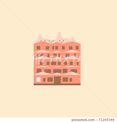 Casa Mila. Famous building icon 71205549