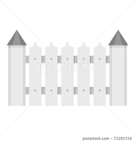 Garden fence icon, flat style. Garden fence icon, flat style. 71205728