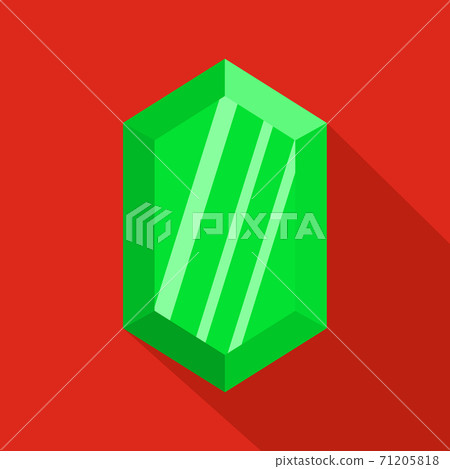 Green adamant icon, flat style. Green adamant icon, flat style. 71205818