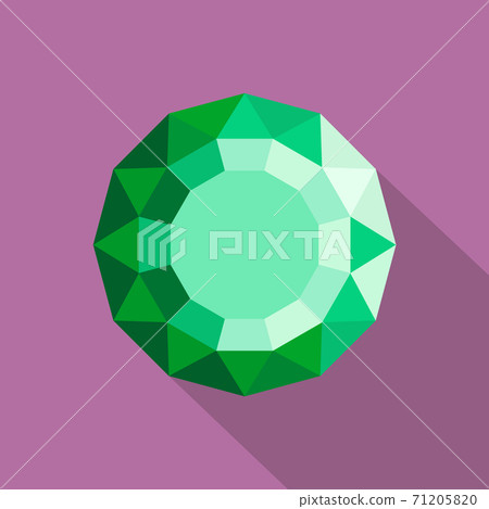 Emerald diamond icon, flat style. 71205820