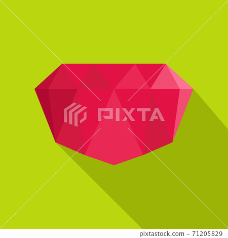 Crimson gem icon, flat style. Crimson gem icon, flat style. 71205829