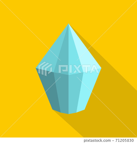 Cone shaped diamond icon, flat style. Cone shaped diamond icon, flat style. 71205830