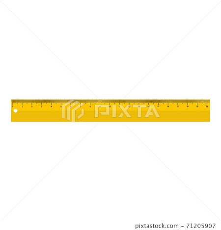 Yellow long ruler icon, flat style. - Stock Illustration [71205907] - PIXTA