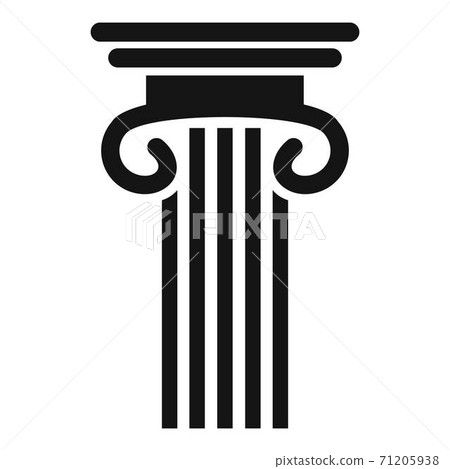 Double columned column icon, simple style. Double columned column icon, simple style. 71205938