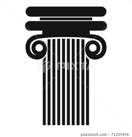 Column with curl icon, simple style. Column with curl icon, simple style. 71205956