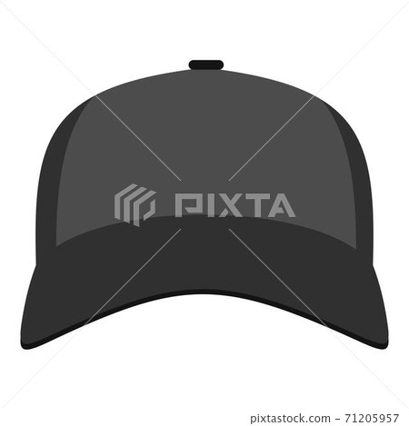Baseball hat in front icon, flat style. Baseball hat in front icon, flat style. 71205957