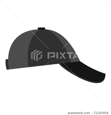 Baseball cap on the side icon, flat style. Baseball cap on the side icon, flat style. 71205958