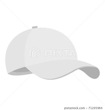 White baseball cap icon, flat style. White baseball cap icon, flat style. 71205964