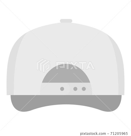 White baseball cap back icon, flat style. White baseball cap back icon, flat style. 71205965