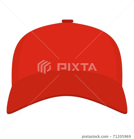 Baseball cap in front icon, flat style. Baseball cap in front icon, flat style. 71205969