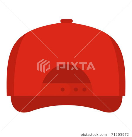 Baseball cap back icon, flat style. Baseball cap back icon, flat style. 71205972
