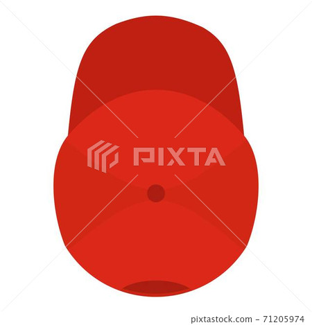 Red baseball cap icon, flat style. Red baseball cap icon, flat style. 71205974