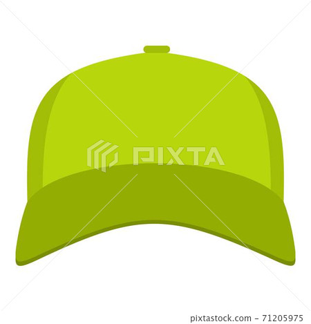 Baseball cap in front icon, flat style. 71205975