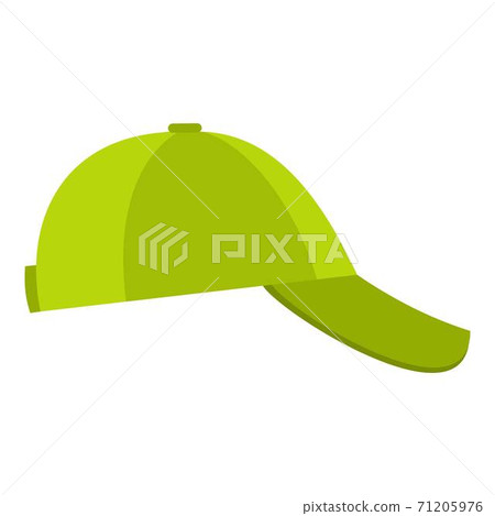 Baseball cap on side icon, flat style. Baseball cap on side icon, flat style. 71205976