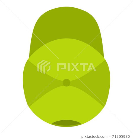 Green baseball cap icon, flat style. Green baseball cap icon, flat style. 71205980