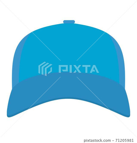 Baseball cap in front icon, flat style. Baseball cap in front icon, flat style. 71205981