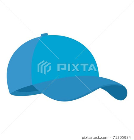 Blue baseball cap icon, flat style. Blue baseball cap icon, flat style. 71205984