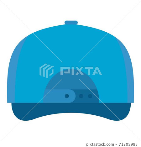 Baseball cap back icon, flat style. Baseball cap back icon, flat style. 71205985