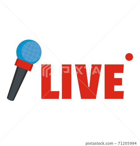 Live microphone icon, flat style. Live microphone icon, flat style. 71205994