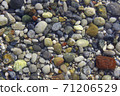 Marine multicolored pebbles in the mediterranean sea. 71206529