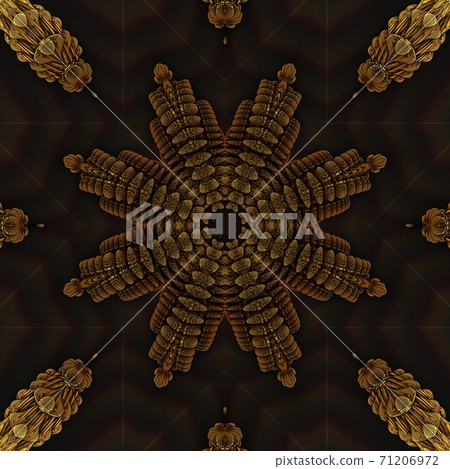Golden fractal pattern with luxury floral ornament Golden fractal pattern with luxury floral ornament 71206972