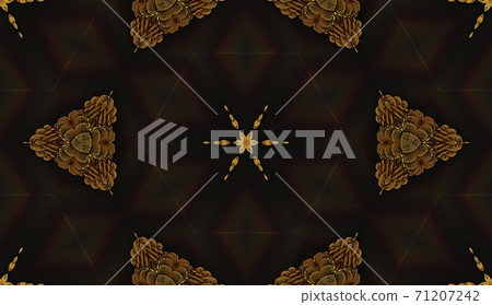 Golden fractal pattern with luxury floral ornament Golden fractal pattern with luxury floral ornament 71207242