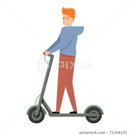City electric scooter icon, cartoon style City electric scooter icon, cartoon style 71208105
