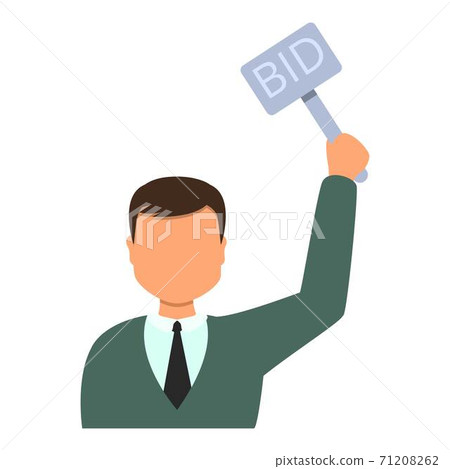 Auction bid person icon, cartoon style Auction bid person icon, cartoon style 71208262