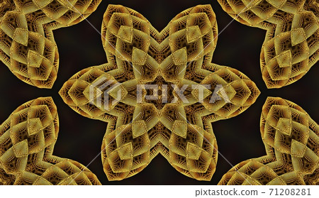Golden fractal pattern with luxury floral ornament Golden fractal pattern with luxury floral ornament 71208281