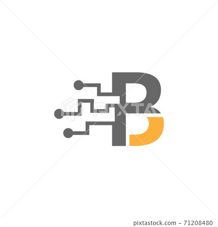 Letter B Circuit Technology Logo Icon Creative... - Stock Illustration ...