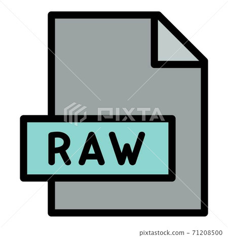 Raw file icon, outline style Raw file icon, outline style 71208500