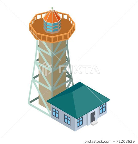 Searchlight tower icon, isometric style Searchlight tower icon, isometric style 71208629