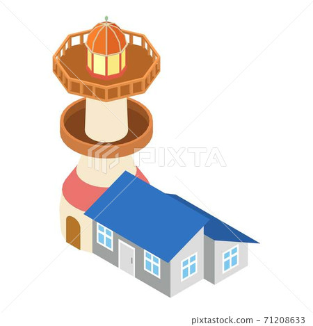 Nautical lighthouse icon, isometric style Nautical lighthouse icon, isometric style 71208633