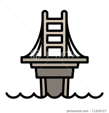 Modern bridge icon, outline style 71208727