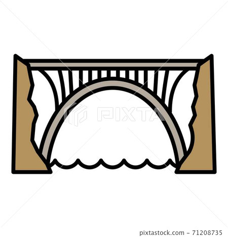 Skyline bridge icon, outline style Skyline bridge icon, outline style 71208735